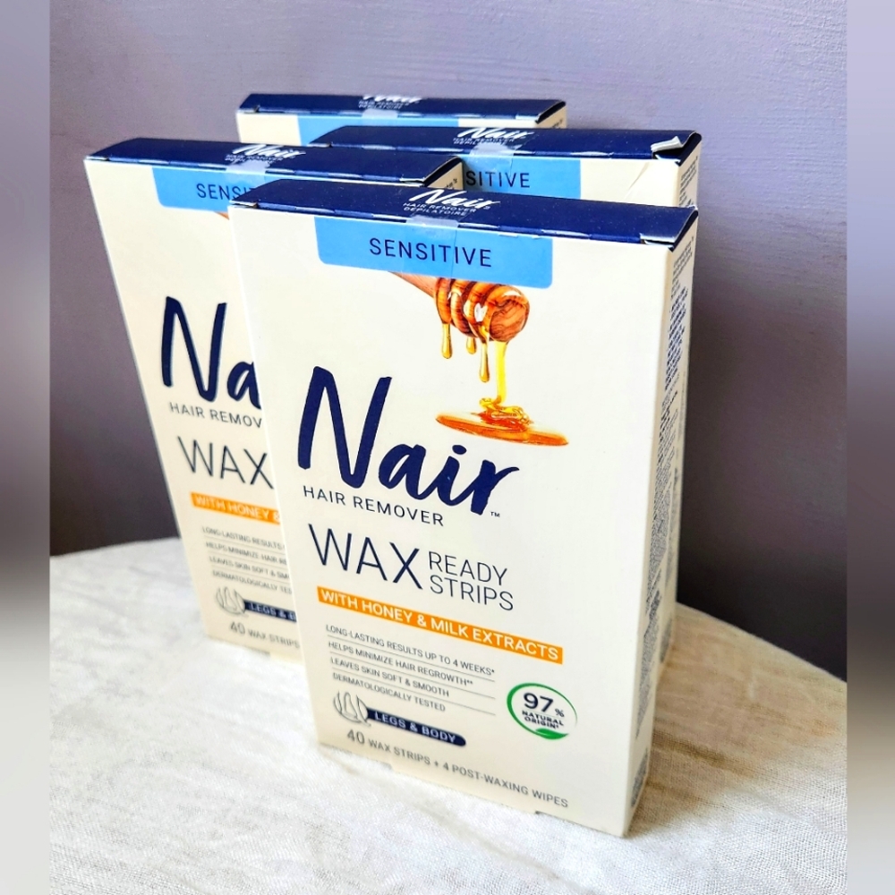 NAIR - HAIR REMOVAL - WAX READY STRIPS (LOT OF 4)